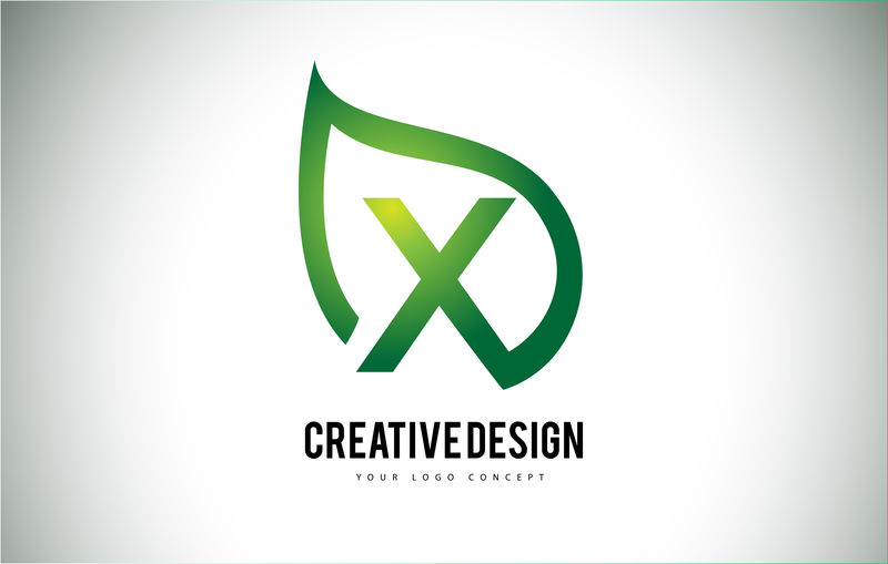 X标志设计以减轻叶绿色叶outline