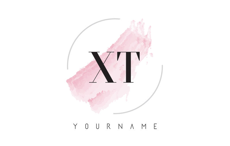 x t x t水彩字母标志设计圆形刷纹