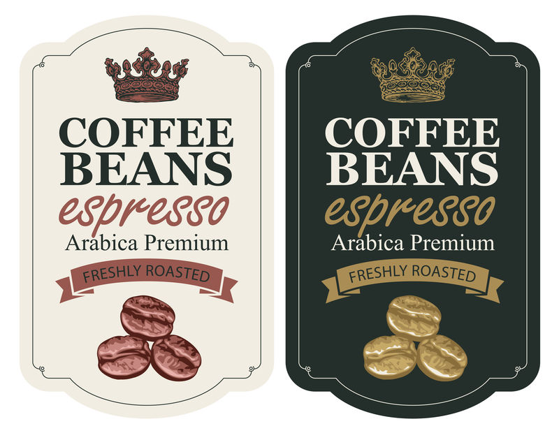 新烤咖啡豆标签