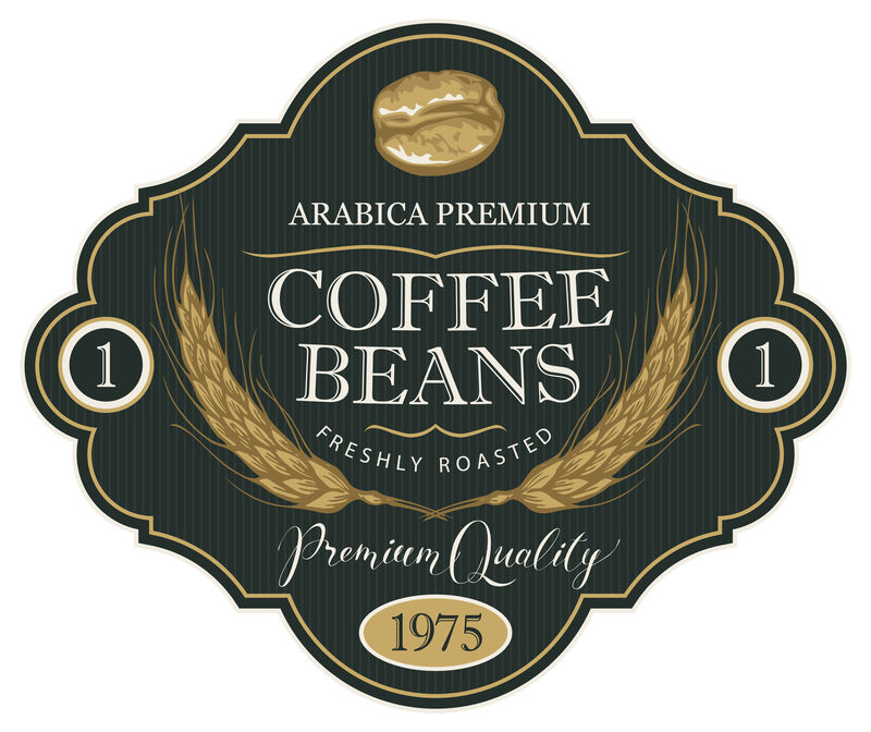 小麦穗咖啡豆载体标签