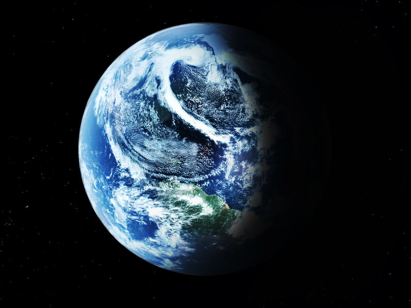 太空中的蓝色行星地球