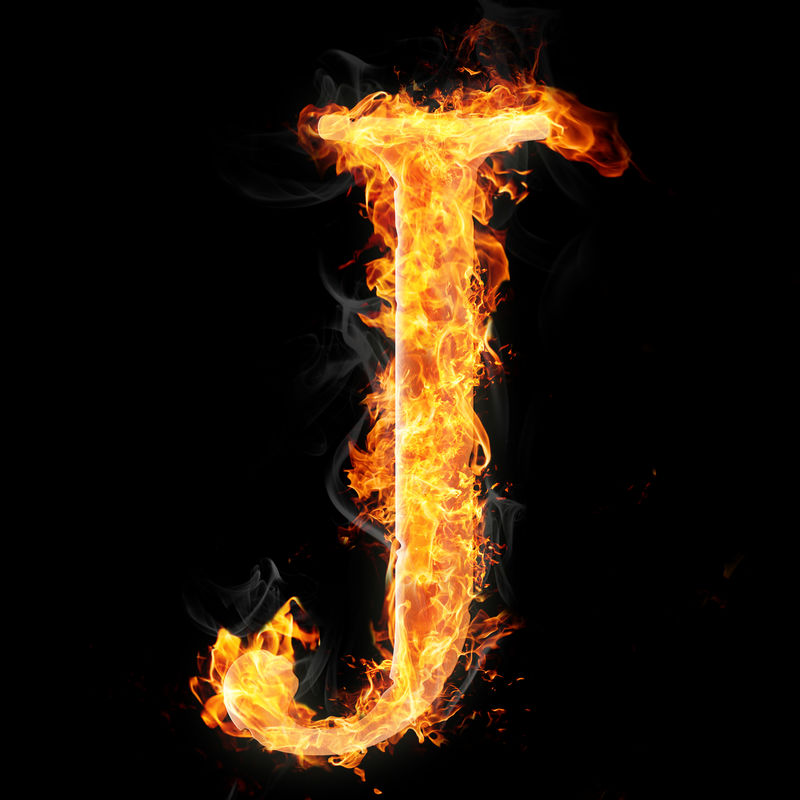 黑火中的字体和符号-J