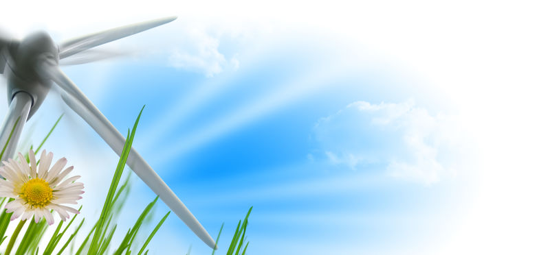 风力涡轮机太阳能和花卉-能源和环境