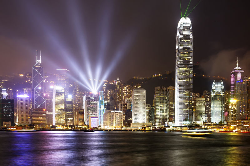 维多利亚港香港夜景