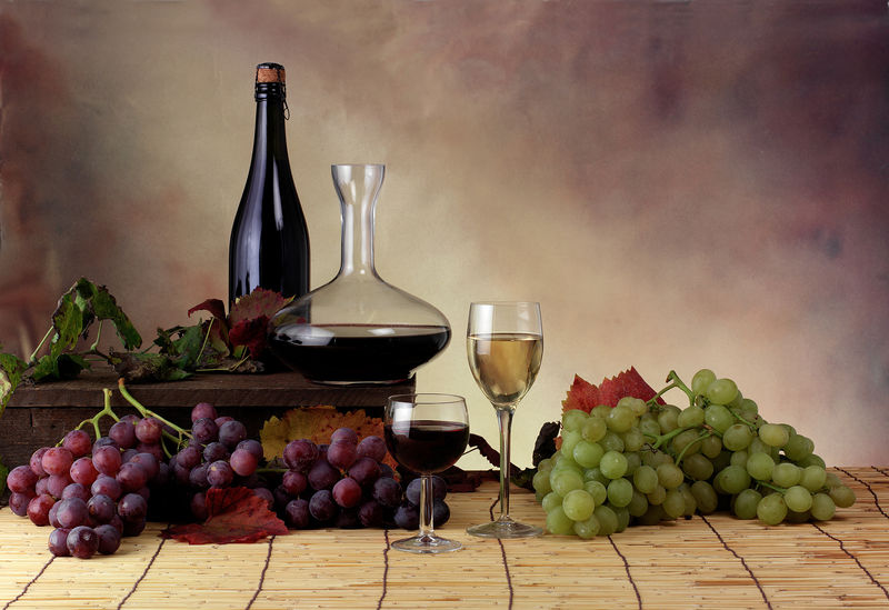 葡萄和葡萄酒的背景