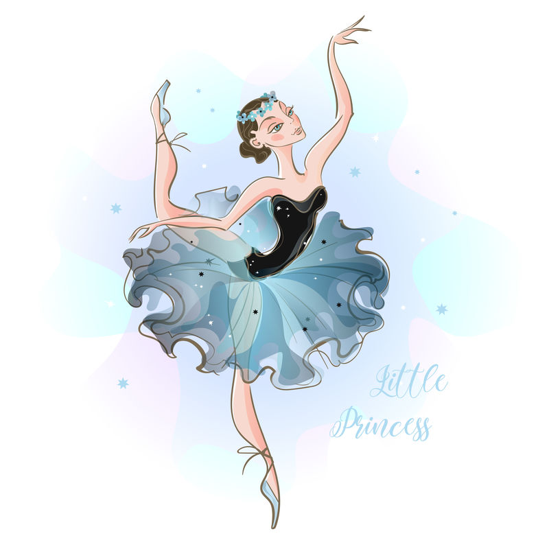 小芭蕾舞演员年轻的公主女孩图图小公主é向量