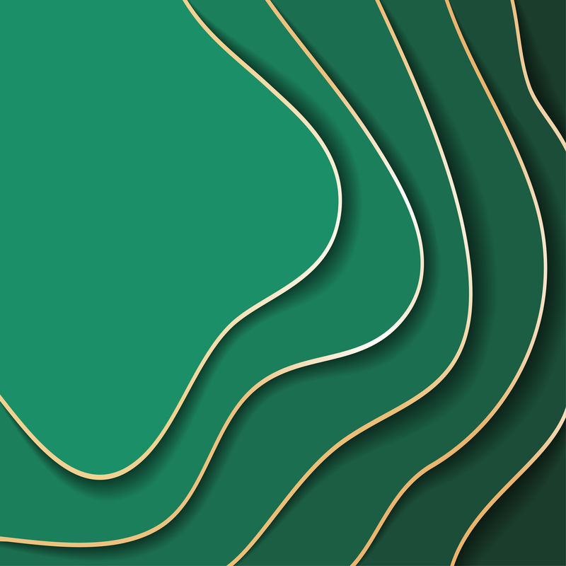 彩色纸波抽象的几何背景纹理层次的深浅深浅不一的海绿色调剪纸样式