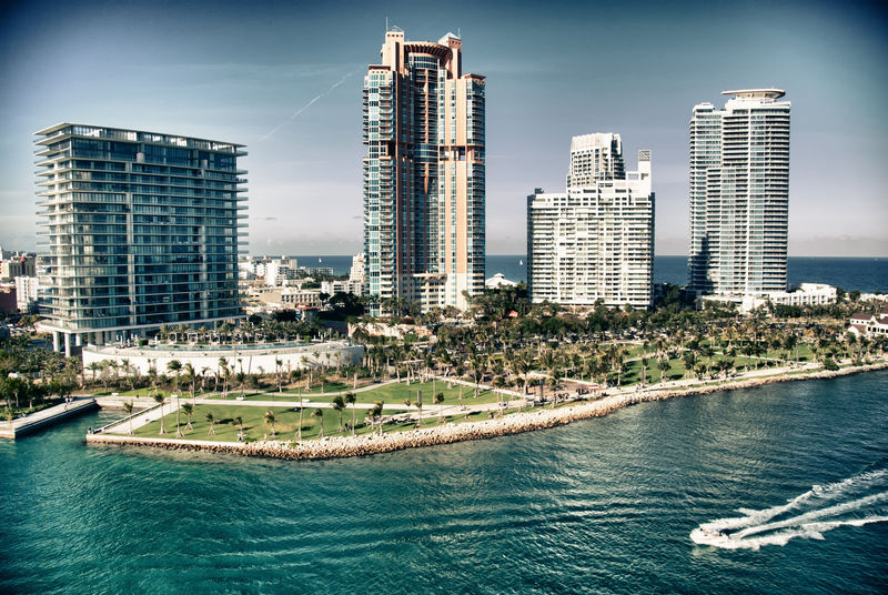 佛罗里达州迈阿密海滩鸟瞰图