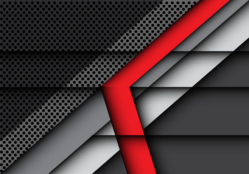 抽象的红色箭头设计现代背景矢量图。