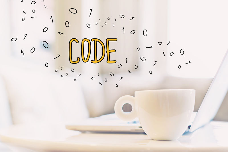 带咖啡的代码概念