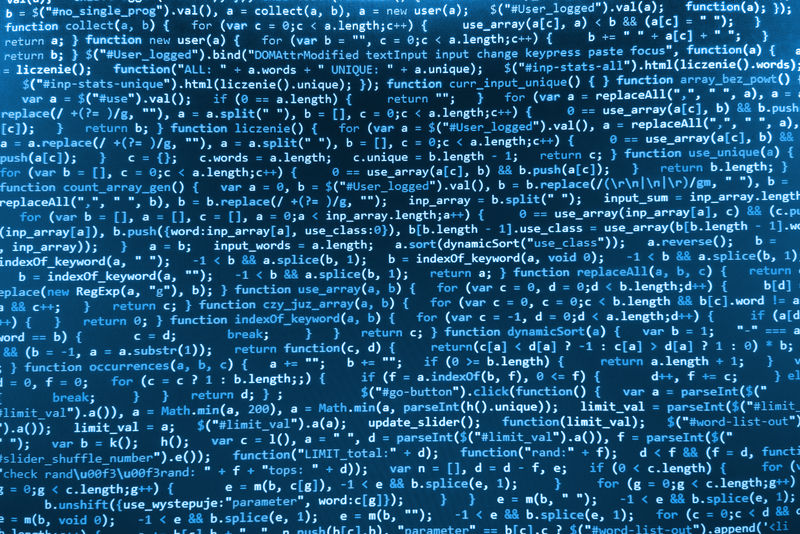 软件开发人员编程代码-抽象的计算机脚本代码-蓝色-（在我的画廊里更相似）