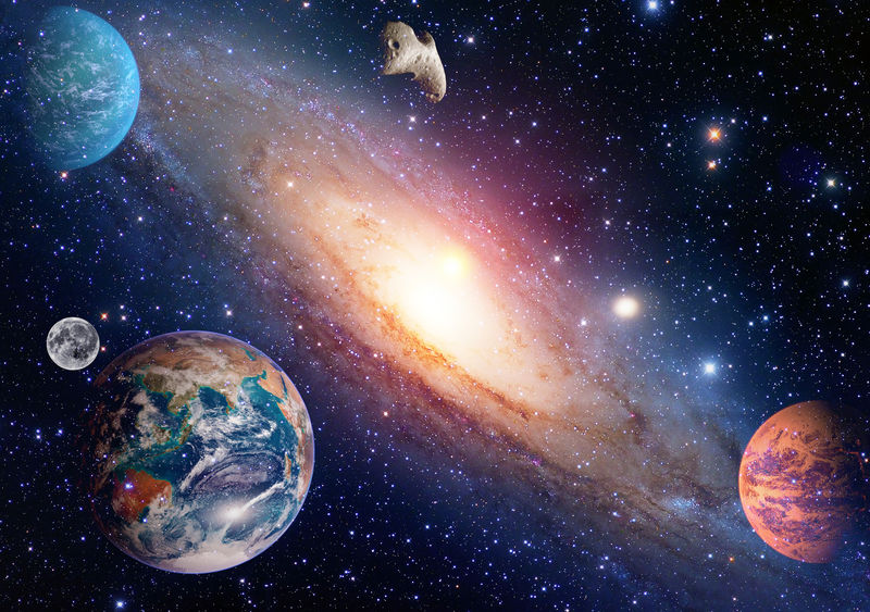 占星学天文学地月空间大爆炸太阳系行星的创造-这张图片的元素由美国宇航局提供