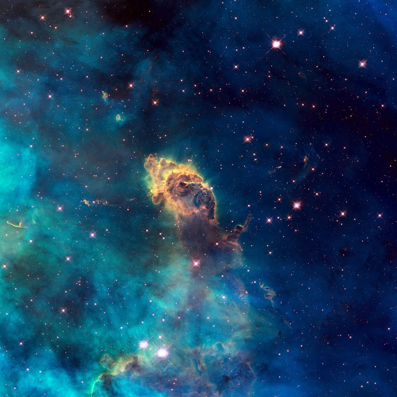 哈勃&X27；S WFC3/UVIS探测器拍摄的船底星云中的恒星喷射图像-充满恒星、星云和星系的宇宙-这张图片的元素由美国宇航局提供