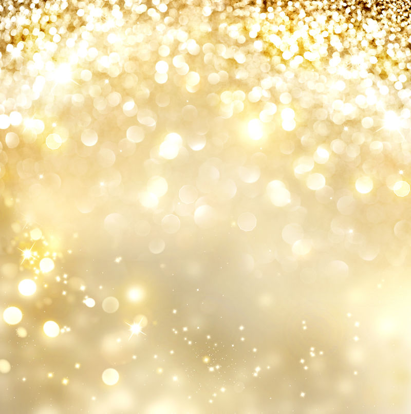 圣诞节背景-金色假日闪烁的抽象闪光离焦背景与闪烁的星星-模糊的博克