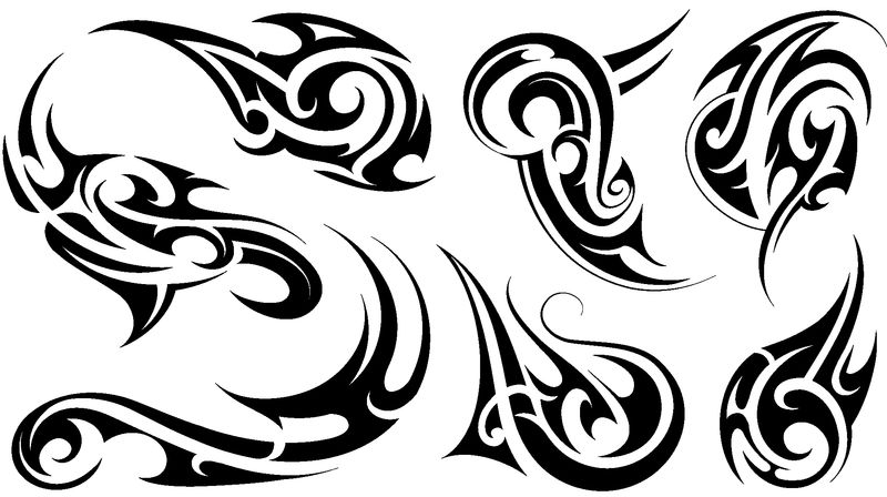 带有毛利人民族元素的部落艺术纹身