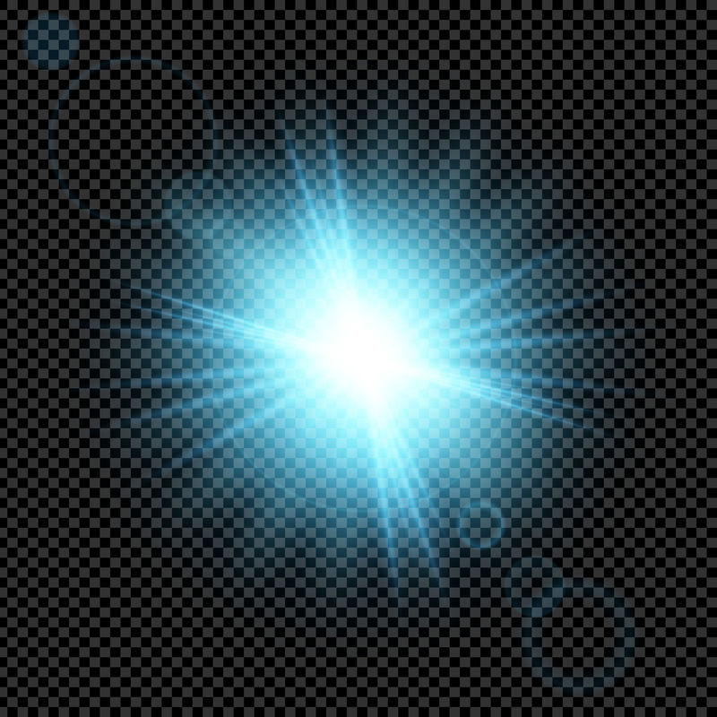 辉光效应星的创意概念矢量集在黑色背景下迸发出火花。为说明模板艺术设计，旗帜圣诞庆祝，魔术闪光能量射线
