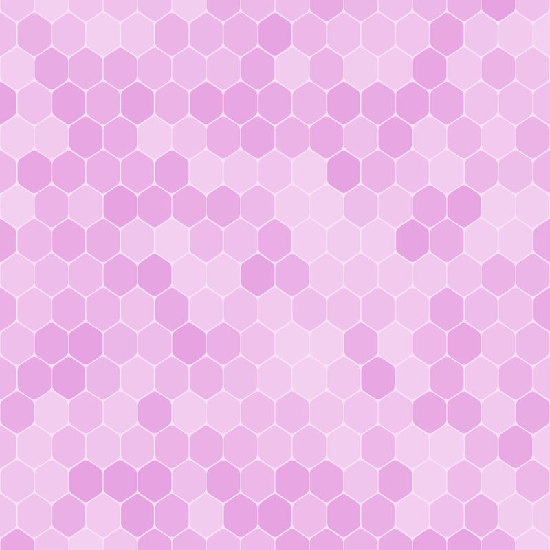 矢量抽象的粉红色渐变背景与六边形形状的不透明度不同。
