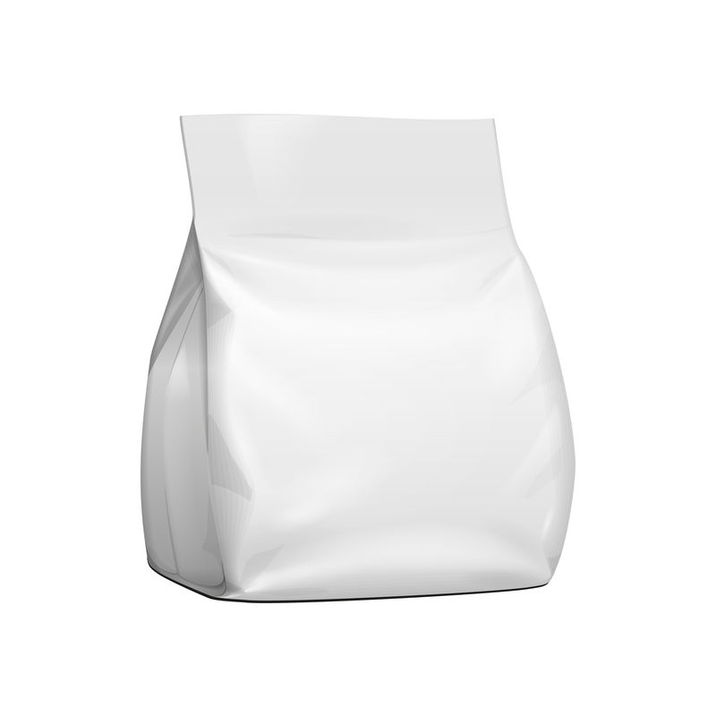 模型空白站立袋零食袋。模型，模板。白色背景上的插图。为您的设计做好准备。产品包装。矢量eps10