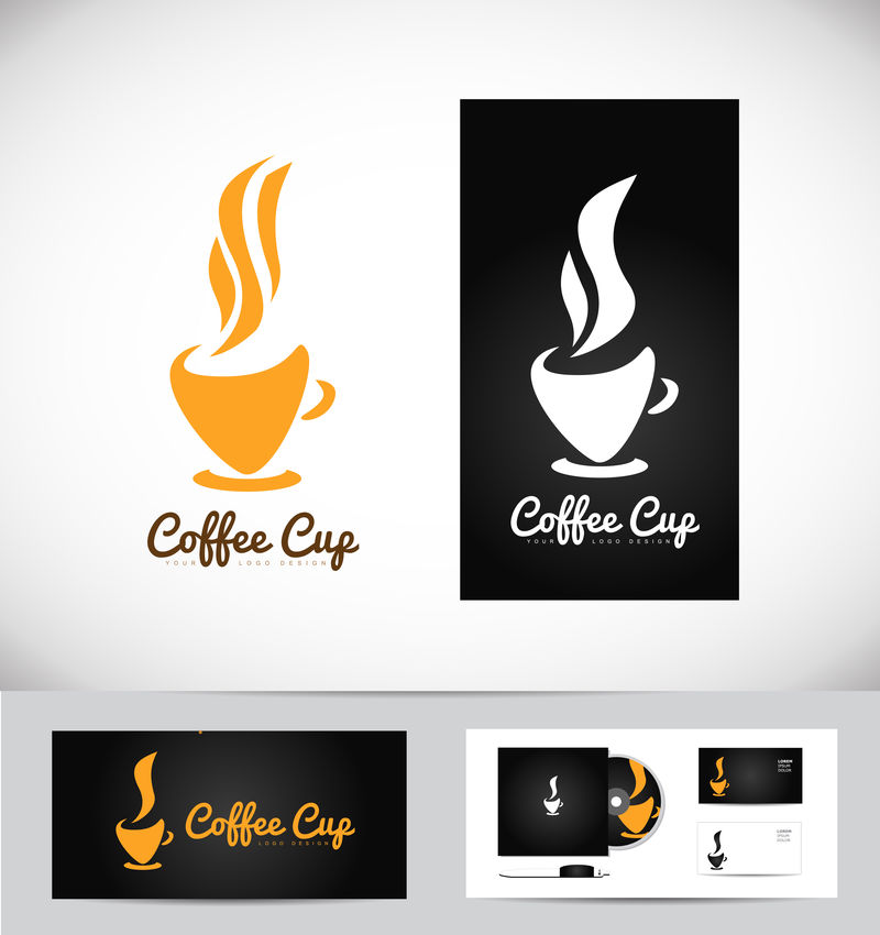 热咖啡杯标志设计