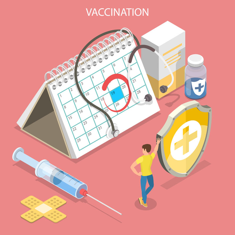 等距平载体概念的疫苗接种运动和保健。