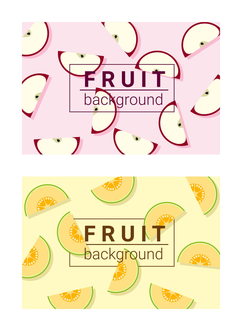 带水果、矢量、插图的彩色背景