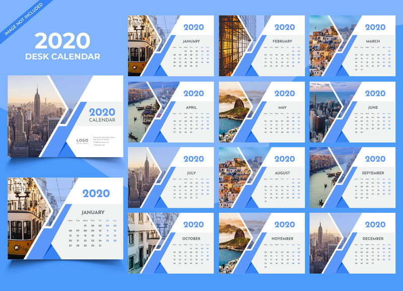 矢量2020年日历设计