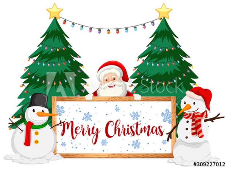 圣诞贺卡-框架内的节日字母-绿色背景上有快乐驯鹿和其他字符-手写文本可用于小册子、标语牌、横幅