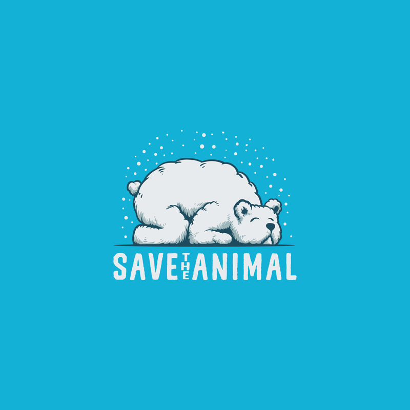 保存熊动物标志插图矢量