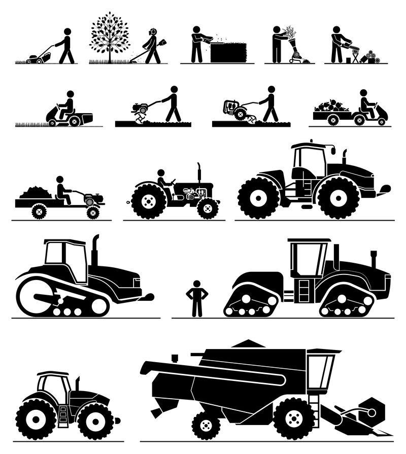 农业机械化图标。