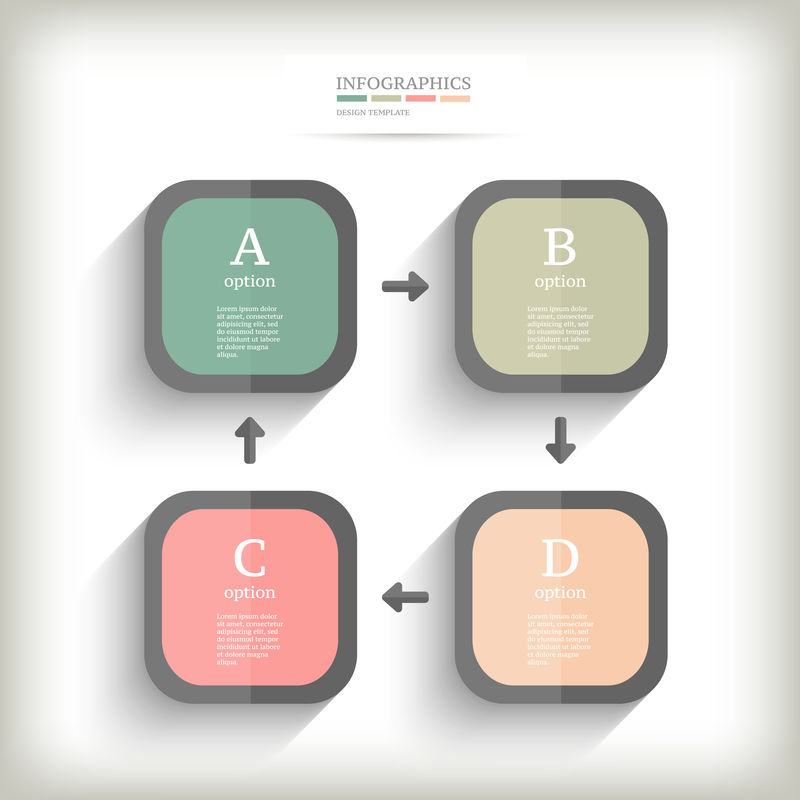 信息图形设计模板-商业理念-4种选择
