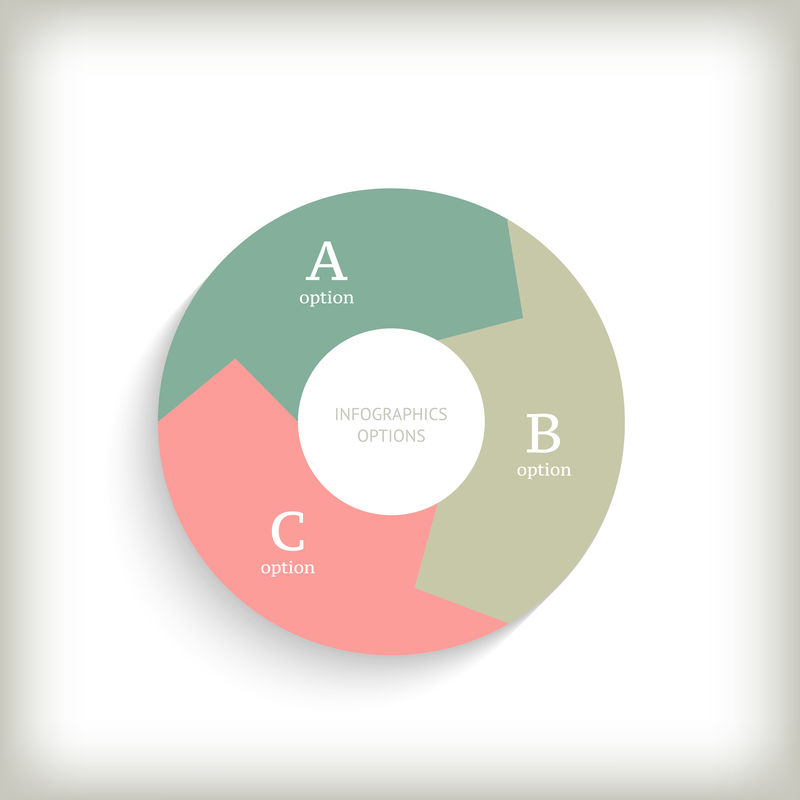信息图形设计模板-有三种选择的商业概念