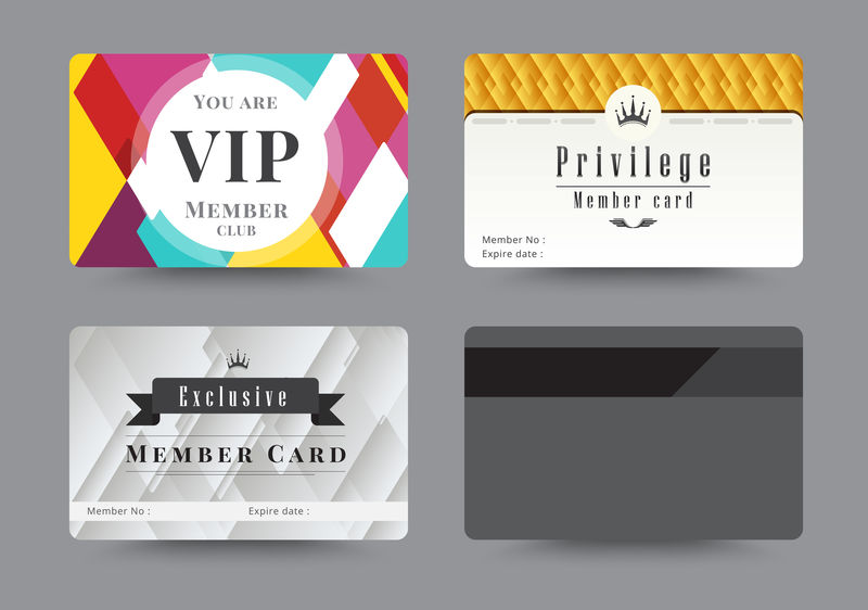 商务VIP会员卡设计模板。矢量图解。