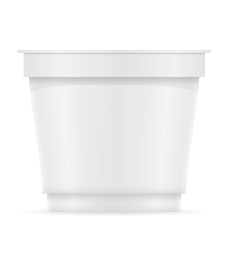 酸奶或冰淇淋载体说明的白色塑料容器