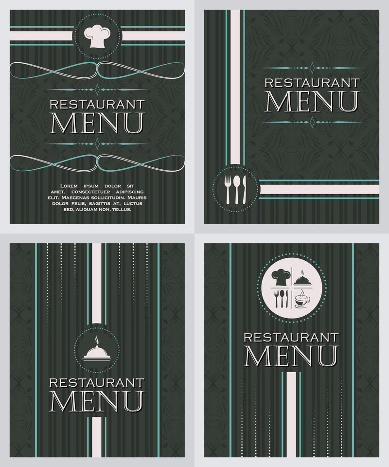 一套复古风格的餐厅菜单设计封面模板