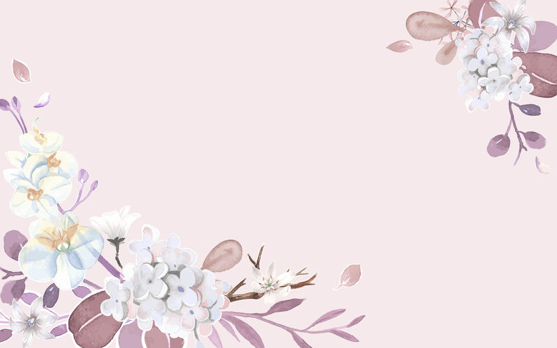 粉色和花朵主题贺卡