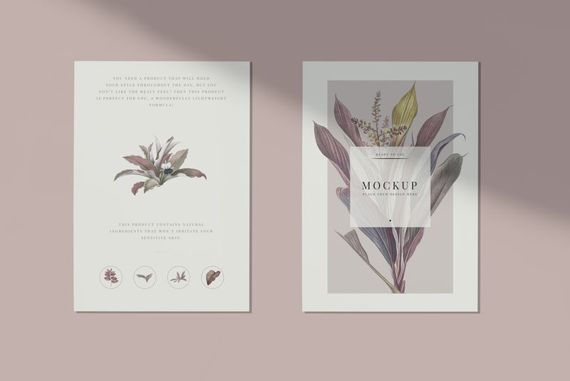 自然花卉设计卡片模型