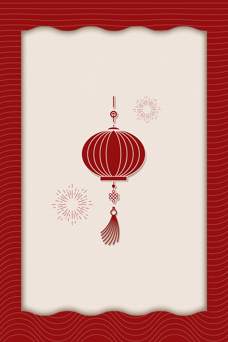 中国传统红灯笼图案卡