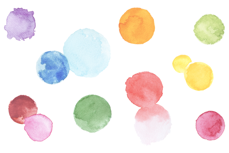 彩色抽象水彩水滴透明png