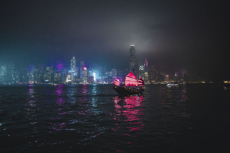 香港维多利亚港帆船