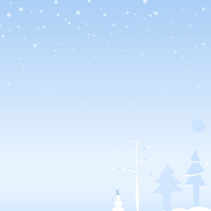 以圣诞树和雪人为载体的雪景水彩画