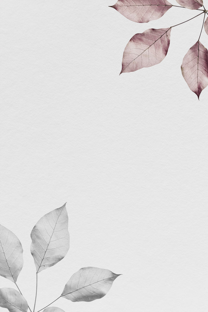 金属粉色和银色树叶图案背景插图