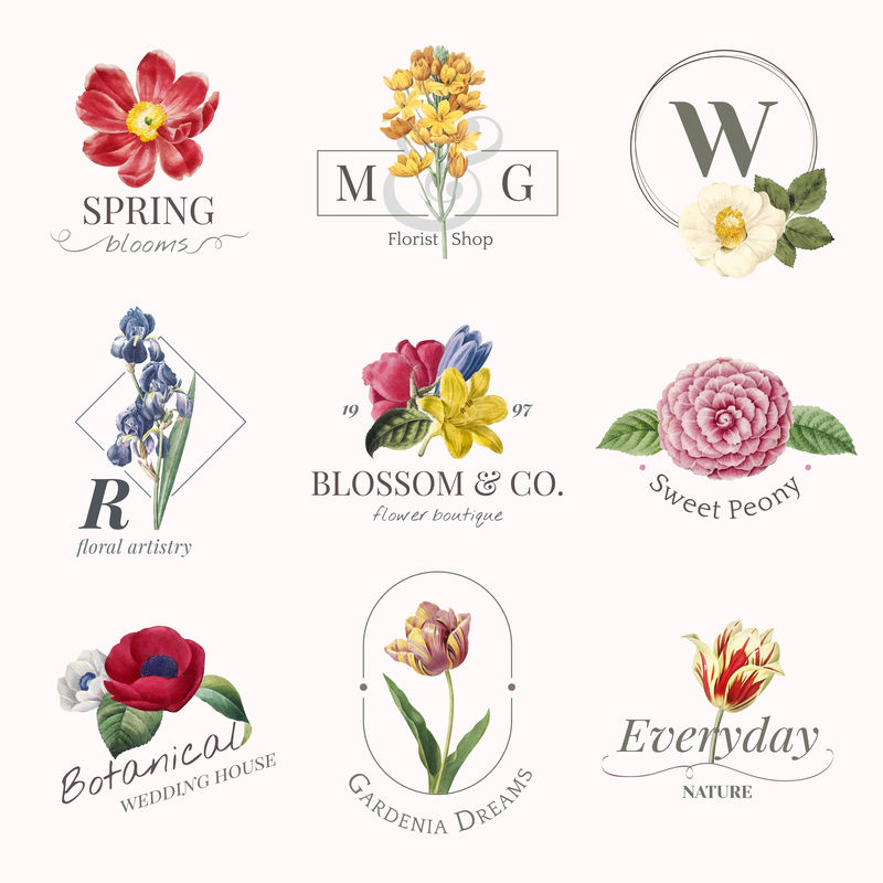 花卉精品logo收藏载体