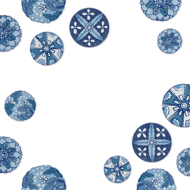 海军蓝花卉图案框架设计元素