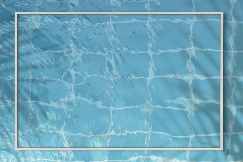 蓝色游泳池框架设计资源