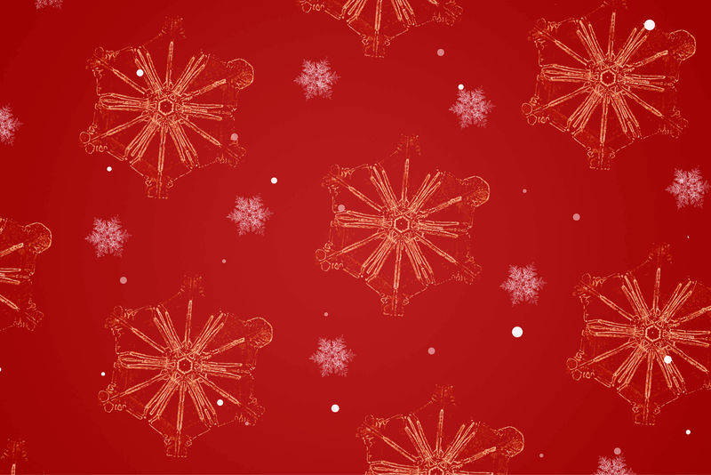红色圣诞雪花图案背景向量威尔森·本特利摄影混音