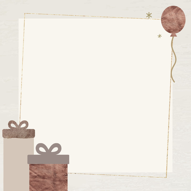 新年礼品盒和气球闪烁星光框架设计矢量