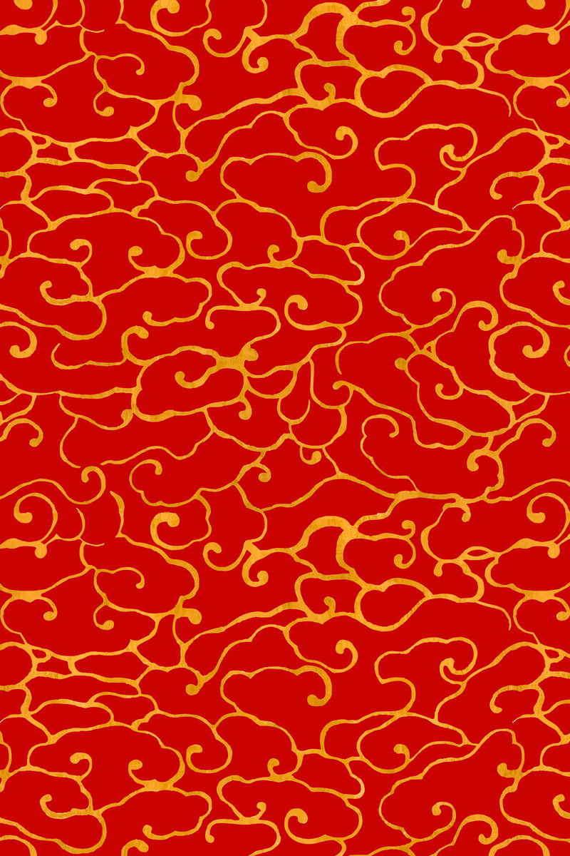 红金矢量中国艺术曲线图案背景