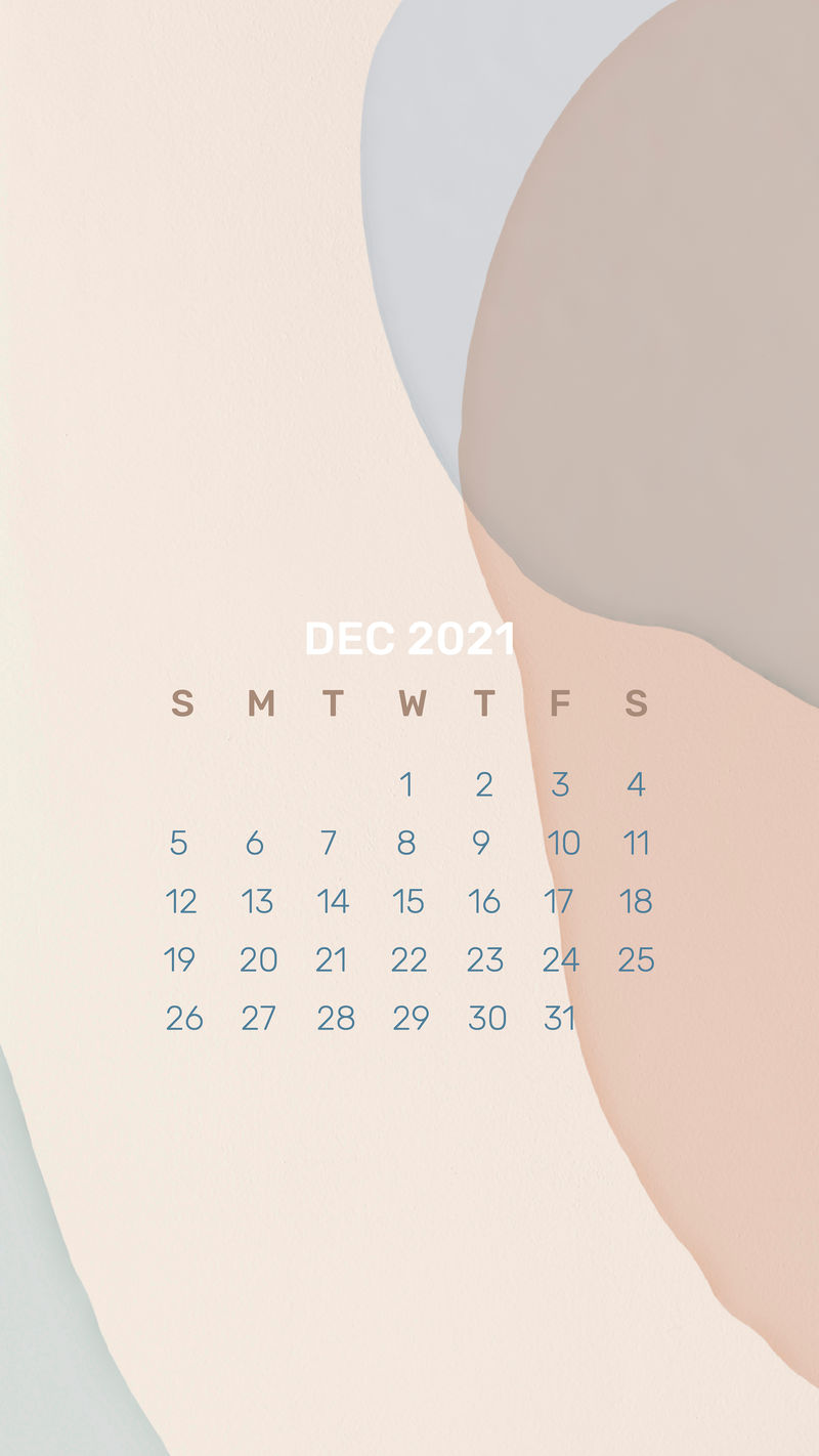 日历2021年12月模板手机墙纸矢量摘要背景