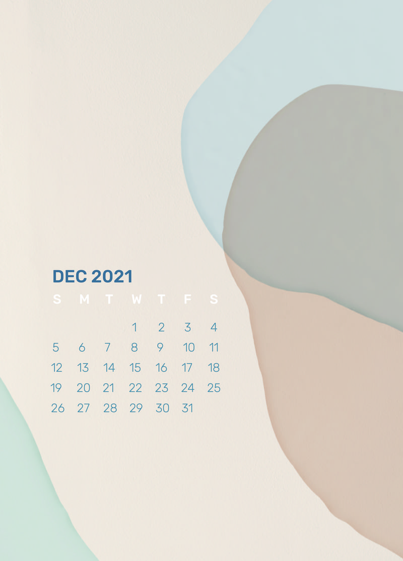 日历2021年12月可打印模板psd摘要背景