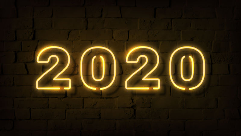 亮黄色霓虹灯2020标牌壁纸